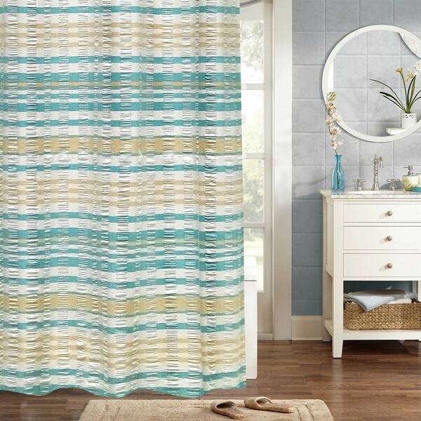 Cotton Fabric Woven Jaqcuard Shower Curtain 70" x 72" Overstock